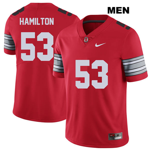Ohio State Buckeyes Men's Davon Hamilton #53 Red Authentic Nike 2018 Spring Game College NCAA Stitched Football Jersey TX19L42PL
